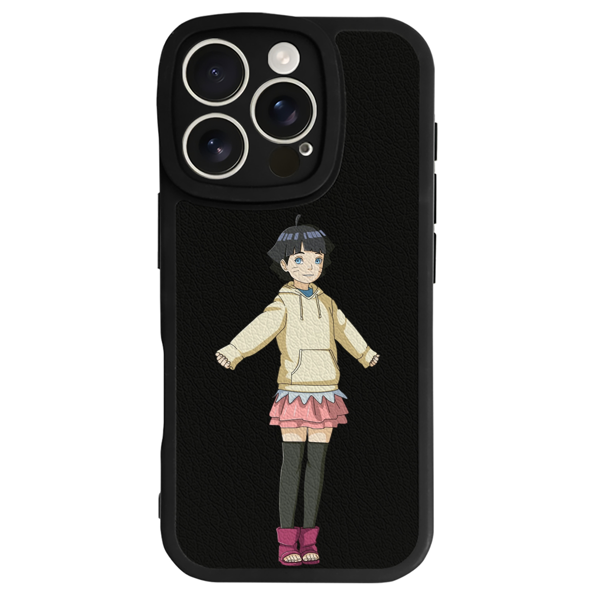 （画像用） NARUTO -ナルト- うずまき ヒマワリ Uzumaki Himawari 【iPhone 16シリーズ対応】シリコンスマホケース（レザー調） 材質：シリコン